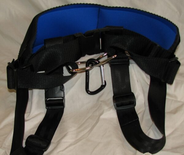 Secure climbing harness gear on display