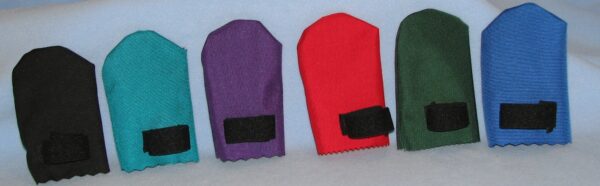 Assorted finger guards in various colors