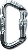 Shiny silver carabiner clip