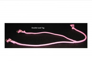 Pink double lead tug on black background