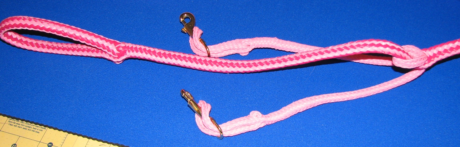 Braided rope with brass hooks