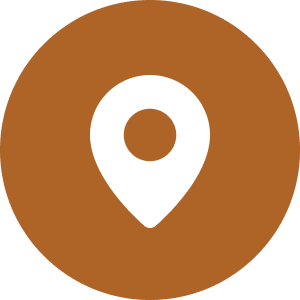 Location pin icon on brown background