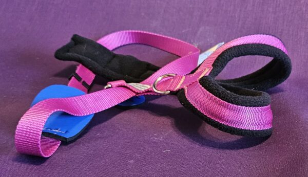 Skijoring/Sledding/Canicross Harness Polar Fleece padding Magenta 24 Neck CLEARANCE