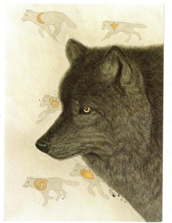 NOTECARD Black Wolf by Carol Snow