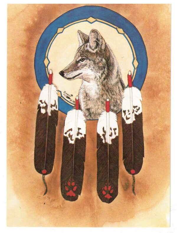 NOTECARD Coyote’s Night Sky Shield by Carol Snow