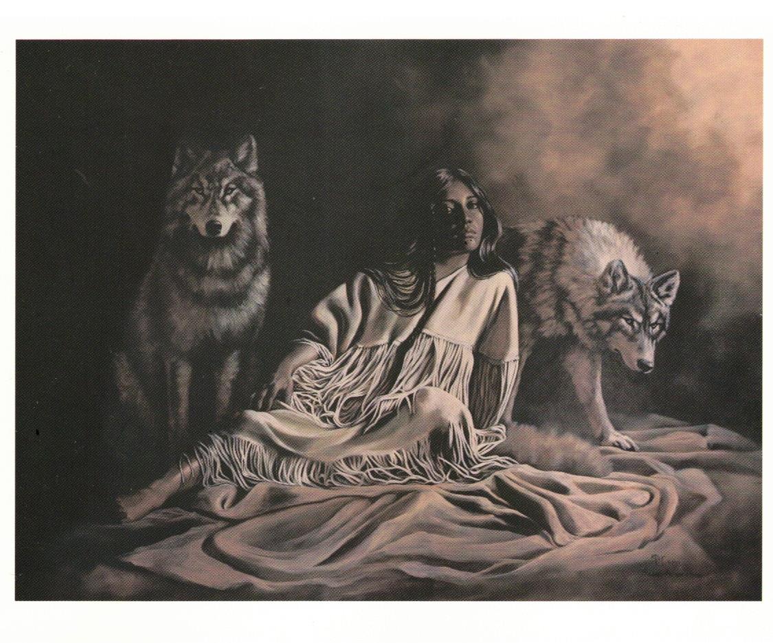 NOTECARD Walks with the Wolf Woman by Penni Ann Cross